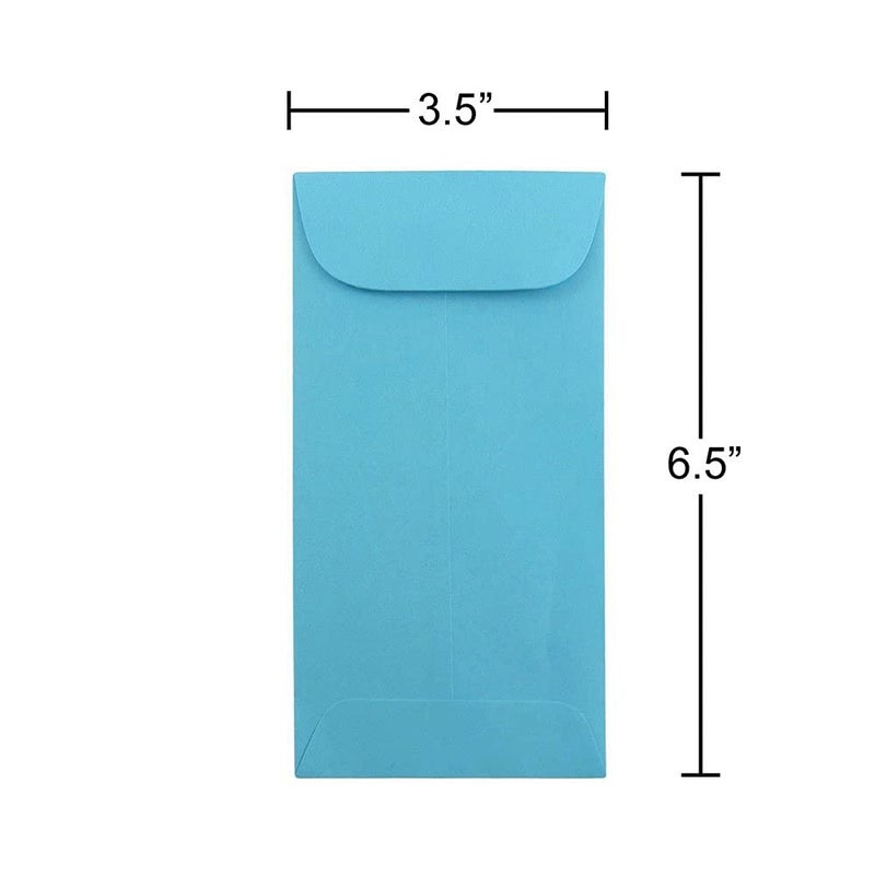 JAM Paper ظروف عمل ملونة من JAM PAPER #7 للعملات - 3 1/2 × 6 1/2 - أزرق معاد تدويره - 50/عبوة - Image 4